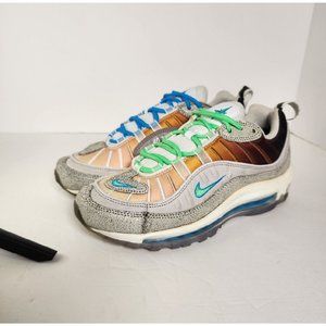 Nike Air Max 98 On Air NYC LA Mezcla Vast Grey Electro Green Mens 6.5 Pre-owned